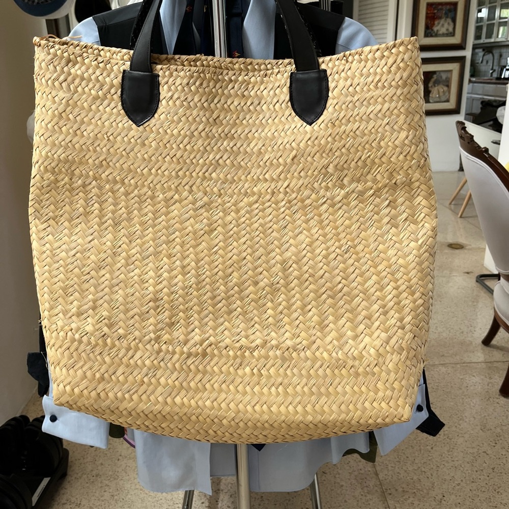 LARGE RAFFIA TOTE
